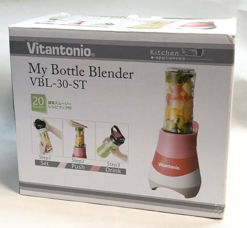 未使用◇Vitantonio　ビタントニオ　My Bottle Blender　マイボトルブレンダー　VBL-30-ST　ストロベリー