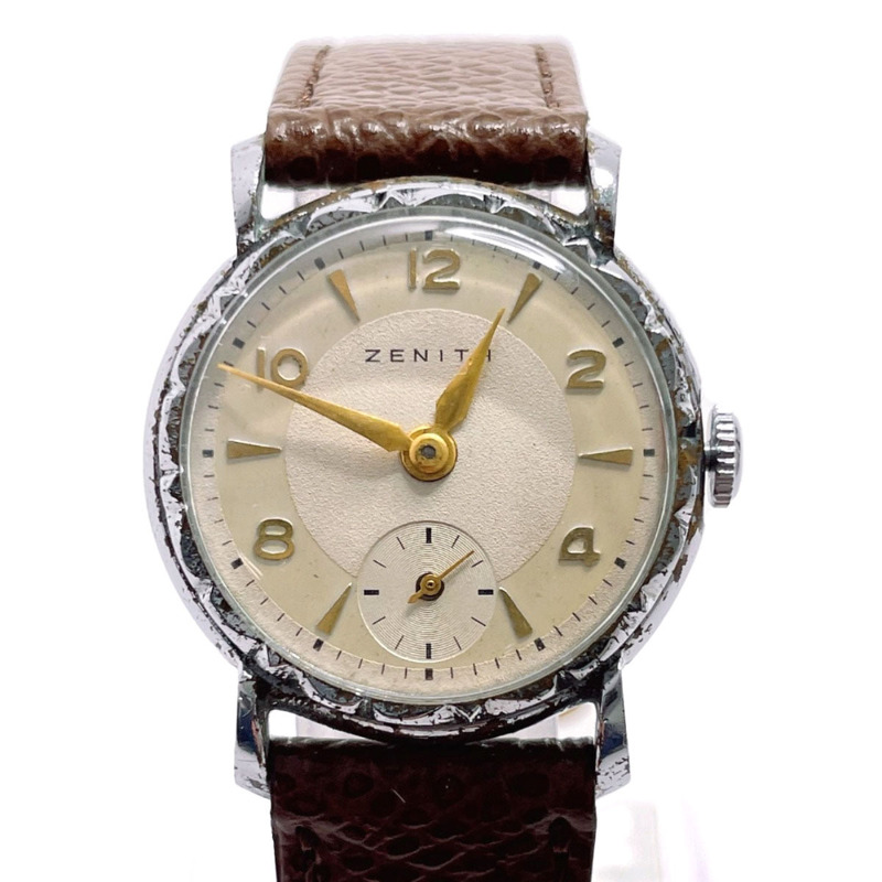 ゼニス ZENITH 腕時計 アンティーク ヴィンテージ ステンレススチール/レザー シルバー 手巻き ブラウン アナログ表示