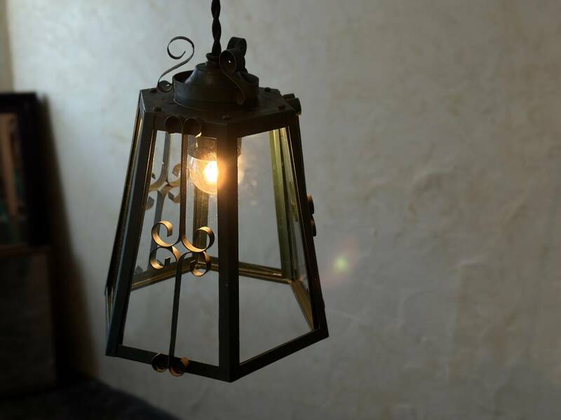 アンティーク　ビンテージ　照明　吊り下げランプ　ランプ　リペア照明　インテリア　古道具　古家具　アイアン　鉄製　アート オブジェ