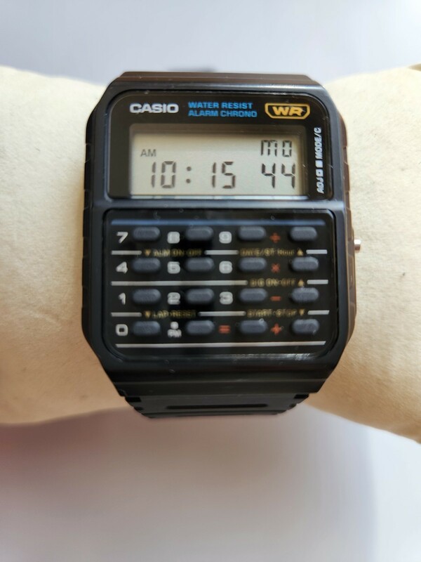 カシオ CASIO データバンク カリキュレーター メンズ 腕時計 CA53W-1Z ブラック【SH-30406】