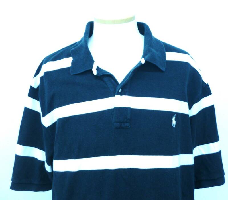 Polo by Ralph Lauren ポロ ラルフローレン ポロシャツ 2XB ビッグサイズ 黒×白 大きいサイズ Y-139