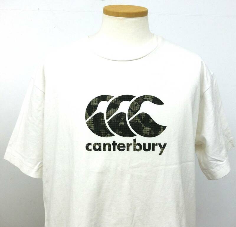 canterbury カンタベリー メンズ 半袖 Tシャツ 白 シンプル 夏 ブランドロゴ XLサイズ Y-199