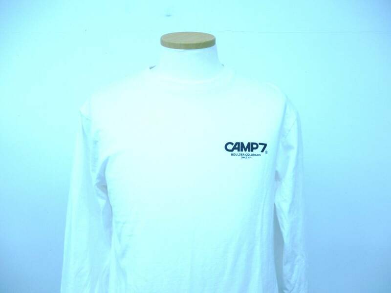 CAMP7 キャンプセブン メンズ Mサイズ 長袖 Tシャツ カットソー バックプリント 白 シンプル ロゴマーク Y-165
