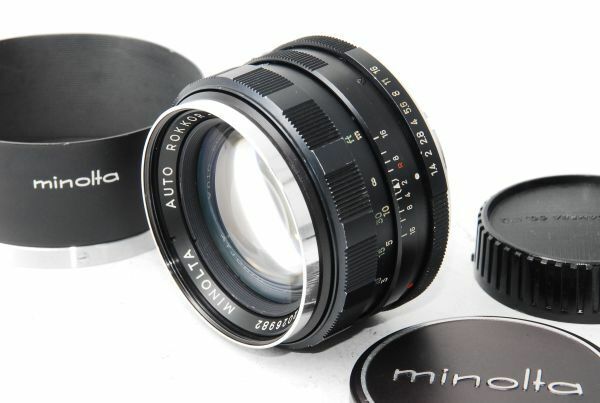 ★良品★ ミノルタ MINOLTA AUTO ROKKOR-PF 58mm F1.4 ★メタルフード付き★ MF オールドレンズ #J36086-100