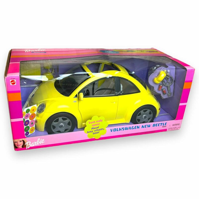 デッドストック　BANDAI バンダイ バービー Barbie ニュービートル 黄色 イエロー ミニカー Barbie Volkswagen New Beetle 激レア　未開封