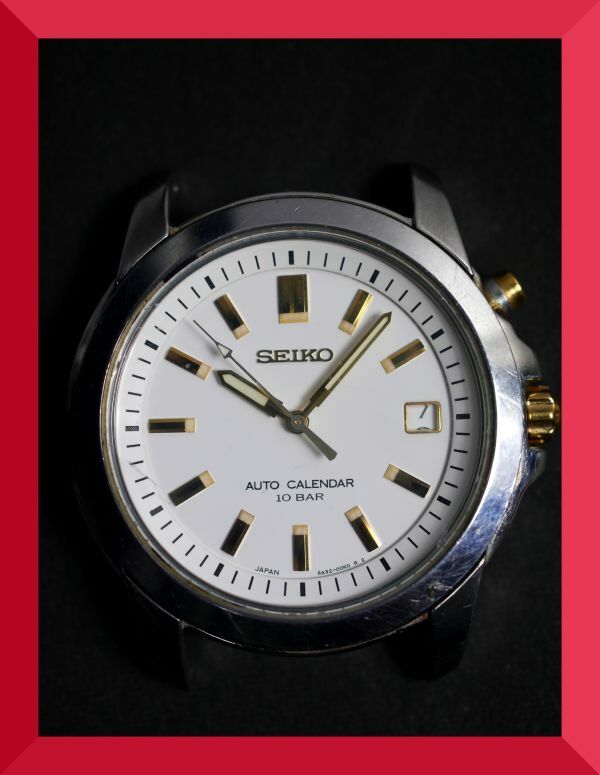 セイコー SEIKO AUTO CALENDAR クォーツ 3針 6A32-00H0 男性用 メンズ 腕時計 日本製 x344
