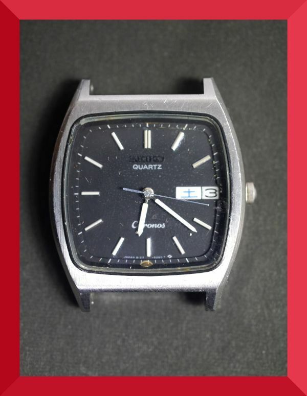 セイコー SEIKO クロノス Chronos クォーツ 3針 デイデイト 8123-524A 男性用 メンズ 腕時計 x355 ジャンク