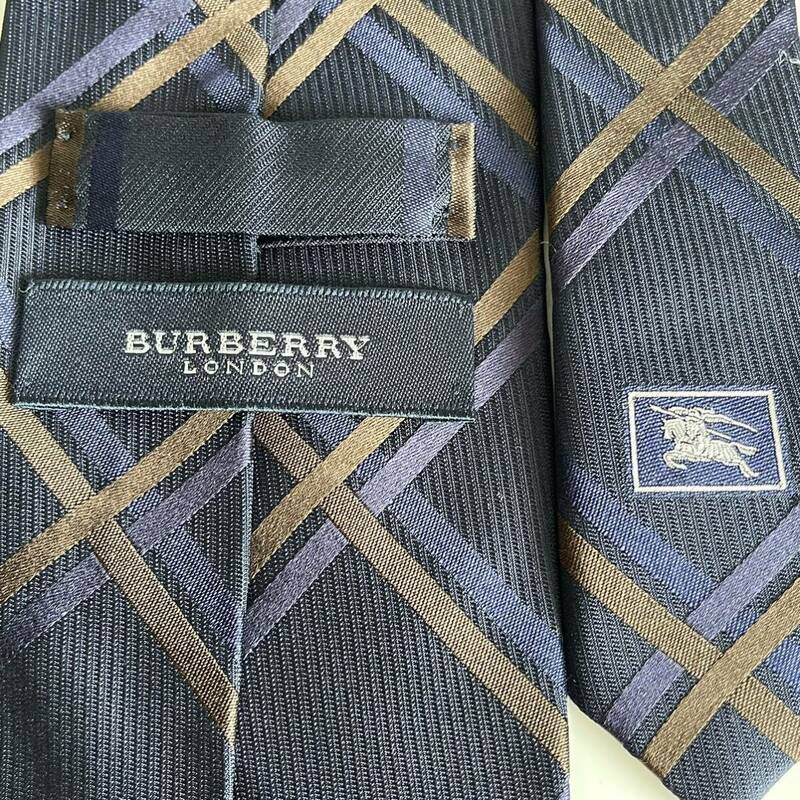 BURBERRY LONDON (バーバリーロンドン) 紺ブラウン青チェックネクタイ