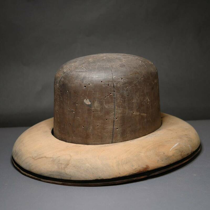 イギリス ◆ 帽子掛け ウッドハット 帽子 木製 オーク材 1900年頃 英国　型崩れ アンティーク 当時物 雑貨 05-03