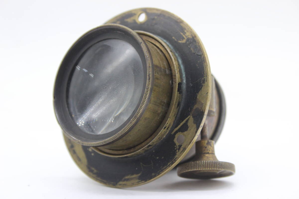 【訳あり品】 【希少】 無銘ラックピニオン式真鍮鏡筒レンズ ゴールド s8442