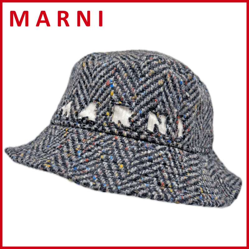 新品マルニ　ツイード　帽子(ハット)　グレー　MARNI★