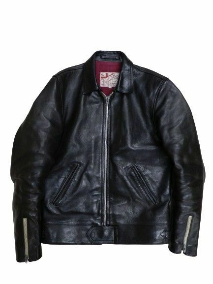 ADDICT CLOTHES アディクトクローズ ホースハイド センタージップ ジャケット サイズ36 ブラック 中古品