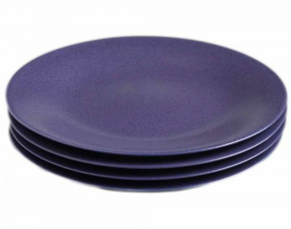 4枚セット■リンドスタイメスト■BULUEBERRY ブルーベリー ブルー 青色 　ディナープレート28ｃｍ■ カラー食器ディナー皿大皿　パーティ皿