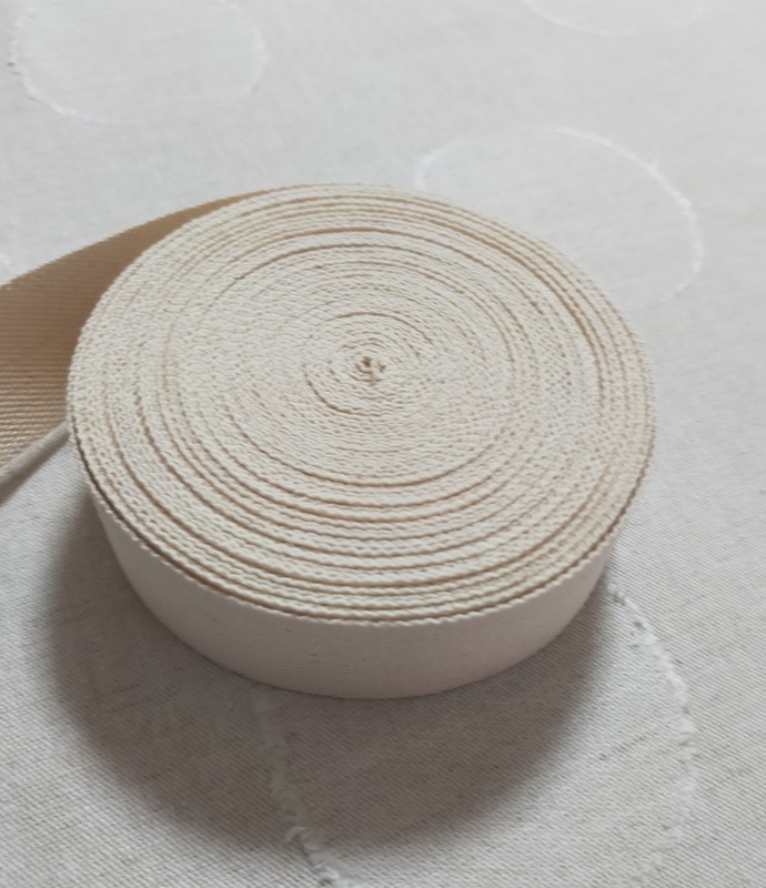 綿テープ　平織りテープ　幅3cm 厚さ約1mm　10m単位カット売り　 DIY　手芸材料　生成り