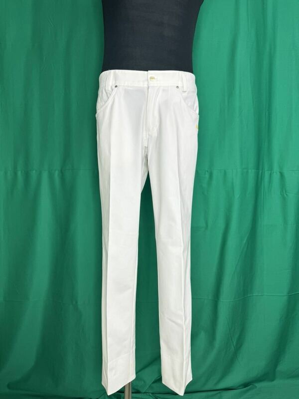 PUMA プーマ ゴルフ パンツ スラックス　ホワイト　縞模様　中古品　美品　W85㎝　Mサイズ相当　白　他にも多数出品中！