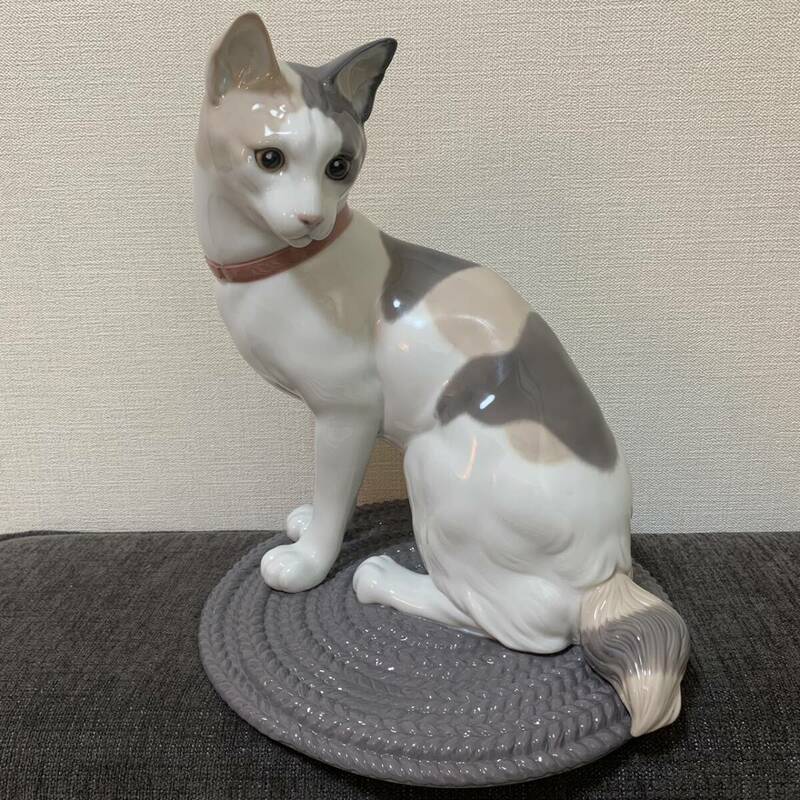 極美品 ★ リヤドロ LLADRO ネコ 猫 キャット 大 可愛い 置物 オブジェ K001