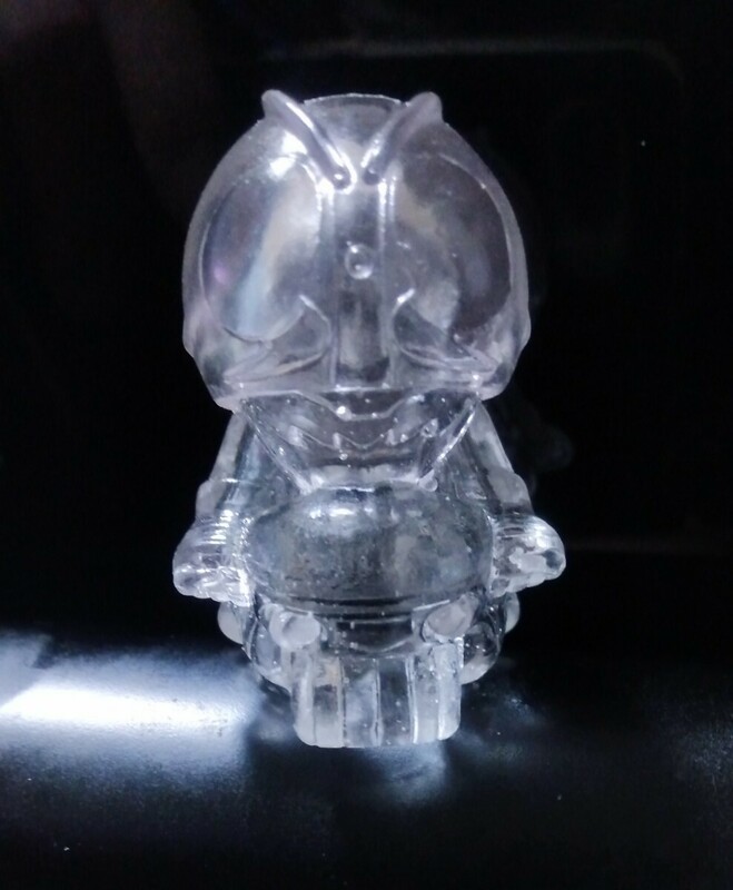 硬質 超透明度　仮面ライダー2号 & 旧サイクロン 指人形　クリスタル Ver