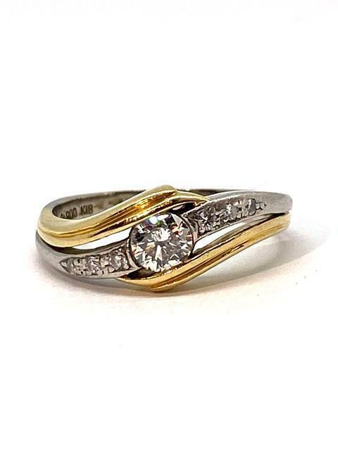 【即決】 11.5号 PT900 K18 D0.322 0.06 ダイヤモンド プラチナ 指輪 コンビダイヤリング 宝石 ジュエリー 5.1ｇ