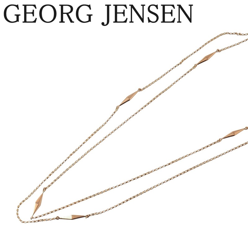 ジョージジェンセン ロング ネックレス 750YG 164cm 16.5g 新品仕上げ済 GEORG JENSEN【16114】