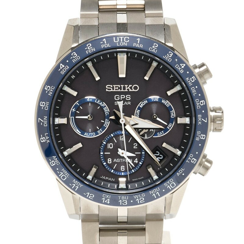 【半年間保証】SEIKO セイコー アストロン SBXC001 （5X53-0AB0）チタン ブラック文字盤×ブルー×シルバー ソーラー 腕時計
