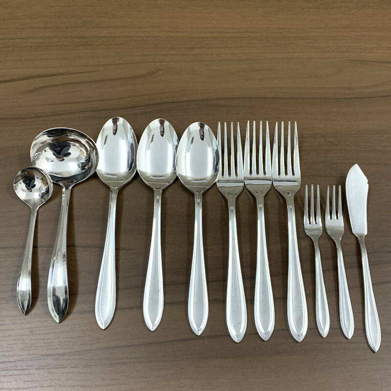 NICKEL SILVER ニッケル シルバー カトラリー セット 11点 まとめ スプーン フォーク ナイフ 食器 インテリア アンティーク 1719