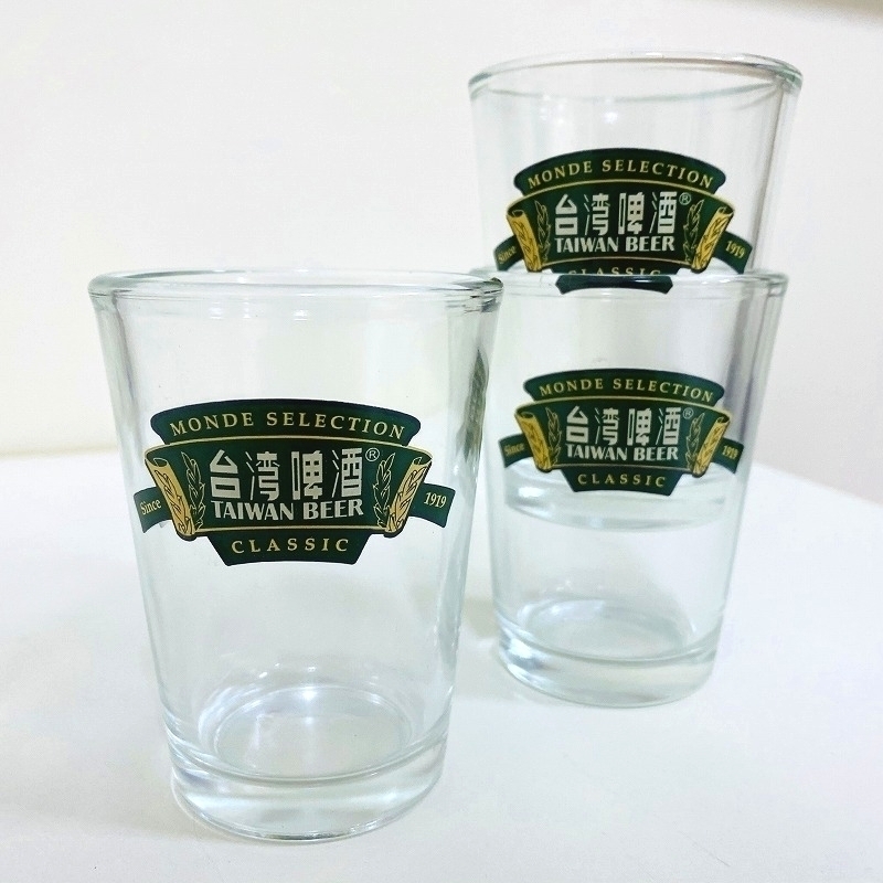 台湾◆レトログラス◆台湾ビールグラス 帯印◆台灣酒◆ヴィンテージ