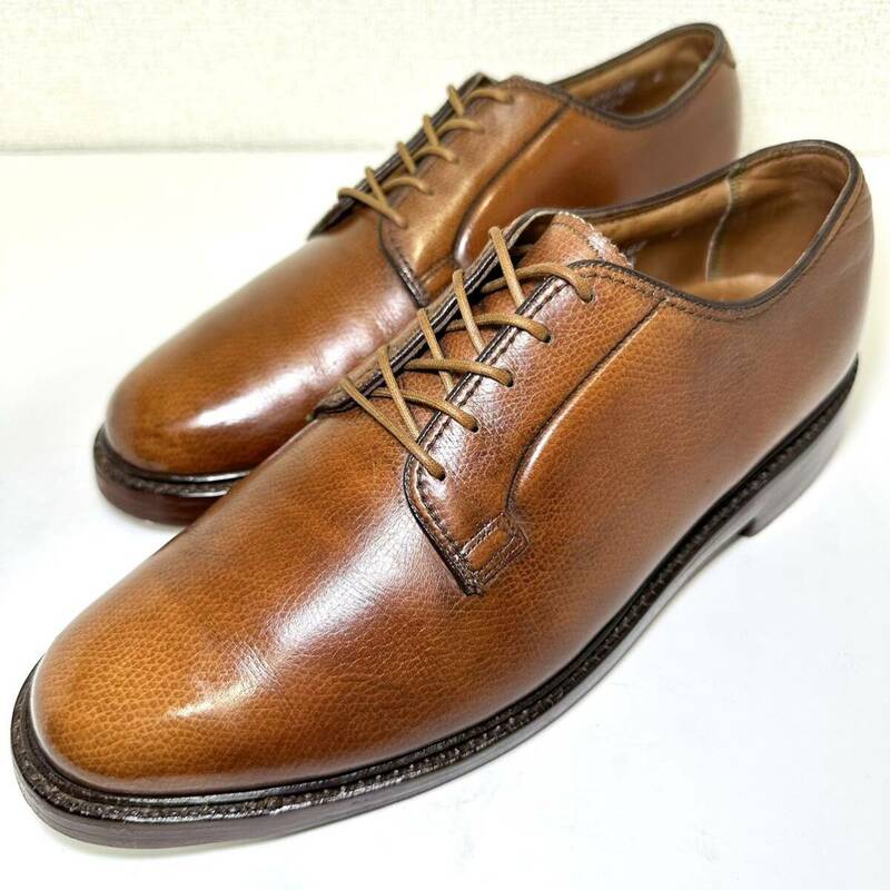 即決/70s/美品 FLORSHEIM（フローシャイム）プレーントゥ/革靴/メンズ/ Imperial Quality US8 D 26.0㎝/ Kenmoor シボ革 ブラウン 93603