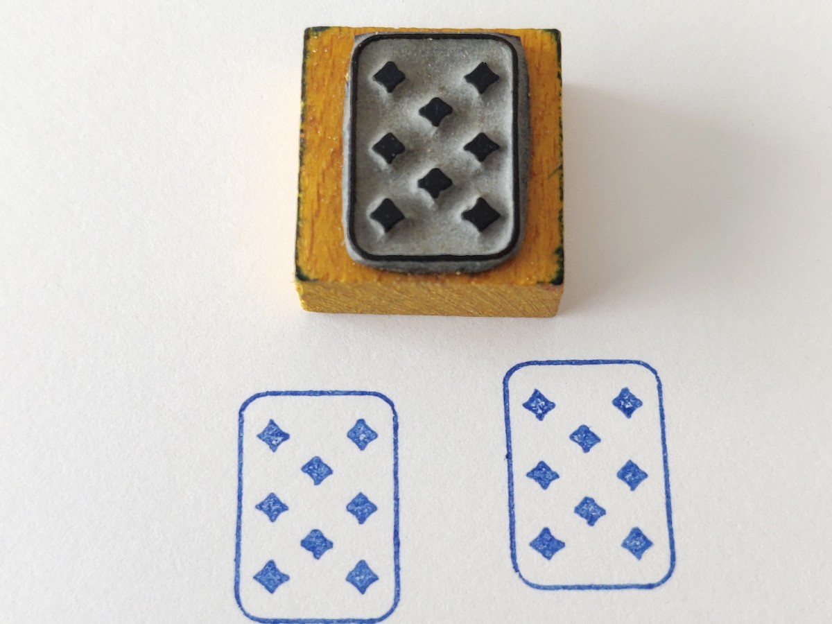 ミニ　トランプ　カード　ダイヤ　絵札　ゲーム　フランス　アンティーク　子供　スタンプ　ヴィンテージ　ハンコ　イラスト　素材　雑貨