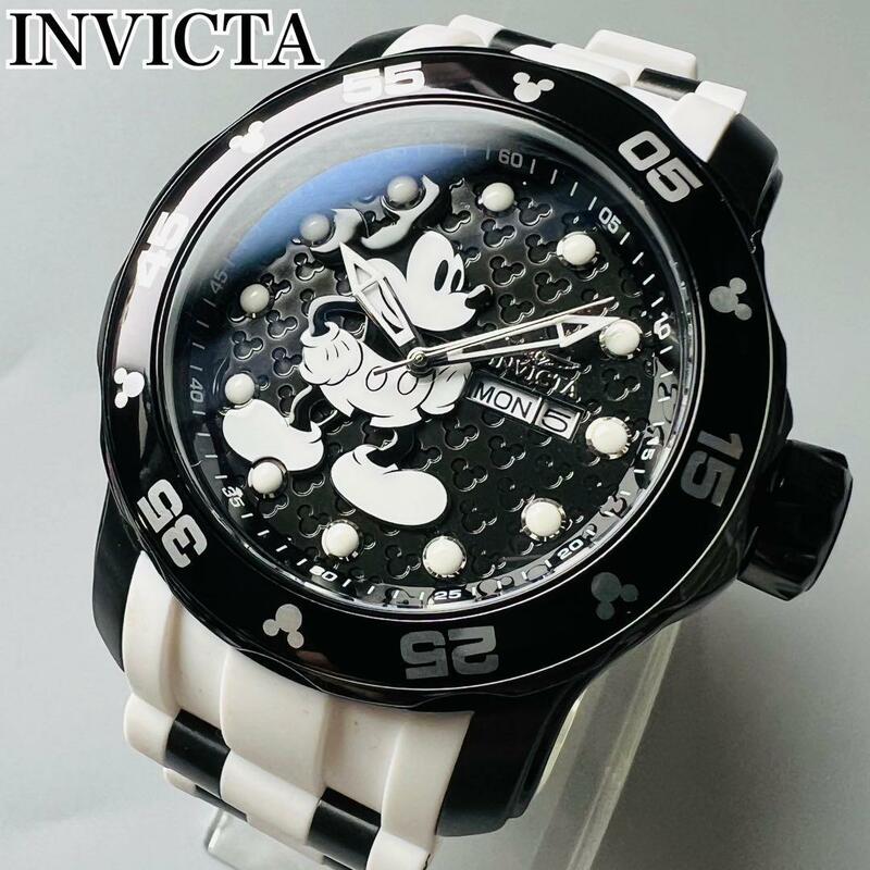 INVICTA インビクタ プロダイバー 腕時計 新品 ディズニー コラボ ミッキー メンズ ホワイト 3000個世界限定 ブラック クォーツ 電池式