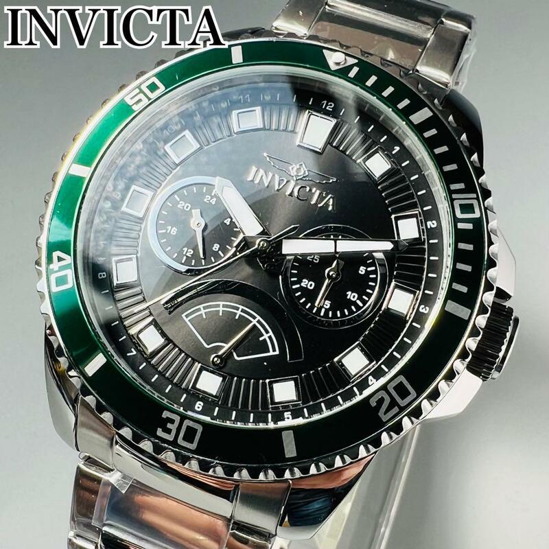 インビクタ INVICTA 腕時計 メンズ グリーン ブラック 新品 クォーツ 電池式 クロノグラフ 黒 緑 おしゃれ ケース付属 海外限定 ブランド