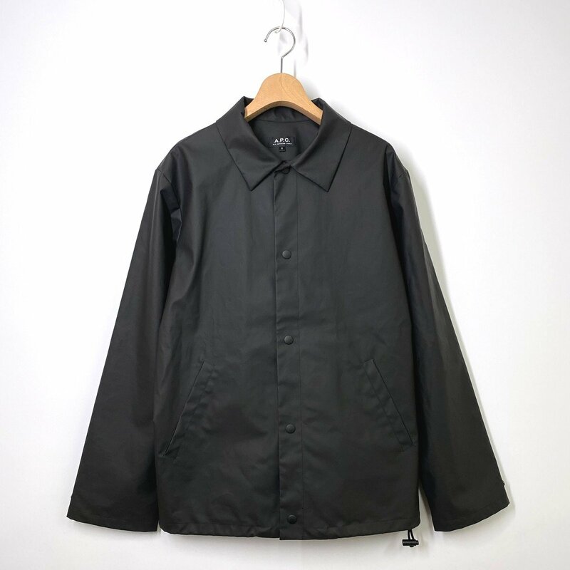 【美品】A.P.C. アーペーセー コーティング コーチジャケット S ブラック 黒 APC