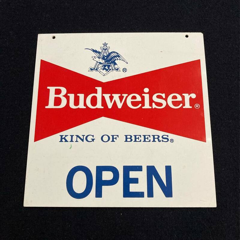 x021 Budweiser バドワイザー OPEN CLOSED 看板 ■プレート 吊り下げ アンティーク レトロ ビンテージ 