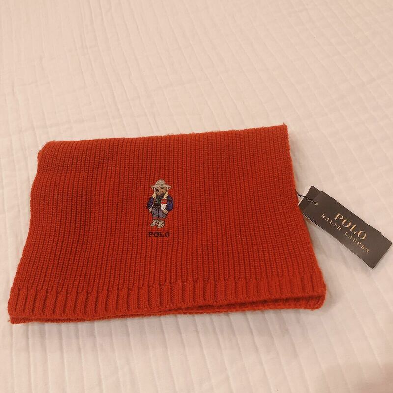 POLO Ralph Lauren マフラー　ポロベア　レッド　赤色