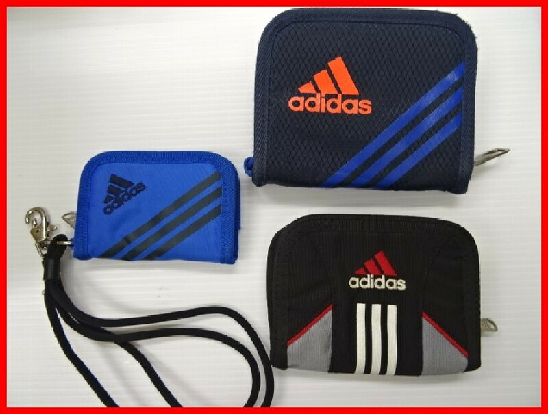 2403★A-1395★adidas アディダス 財布 ウォレット ３点セット⑤ 男の子 スポーツ 中古品