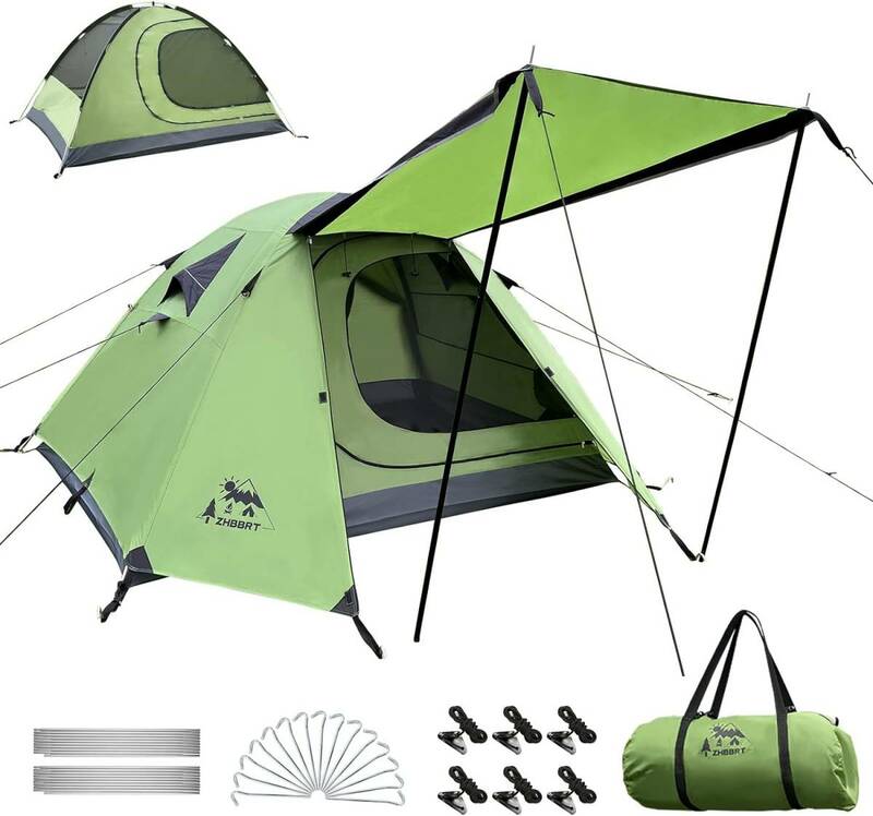 ツーリングドーム キャンプテント 2人用 前室あり 雨に強い 耐水圧3000mm UVカット 日除け