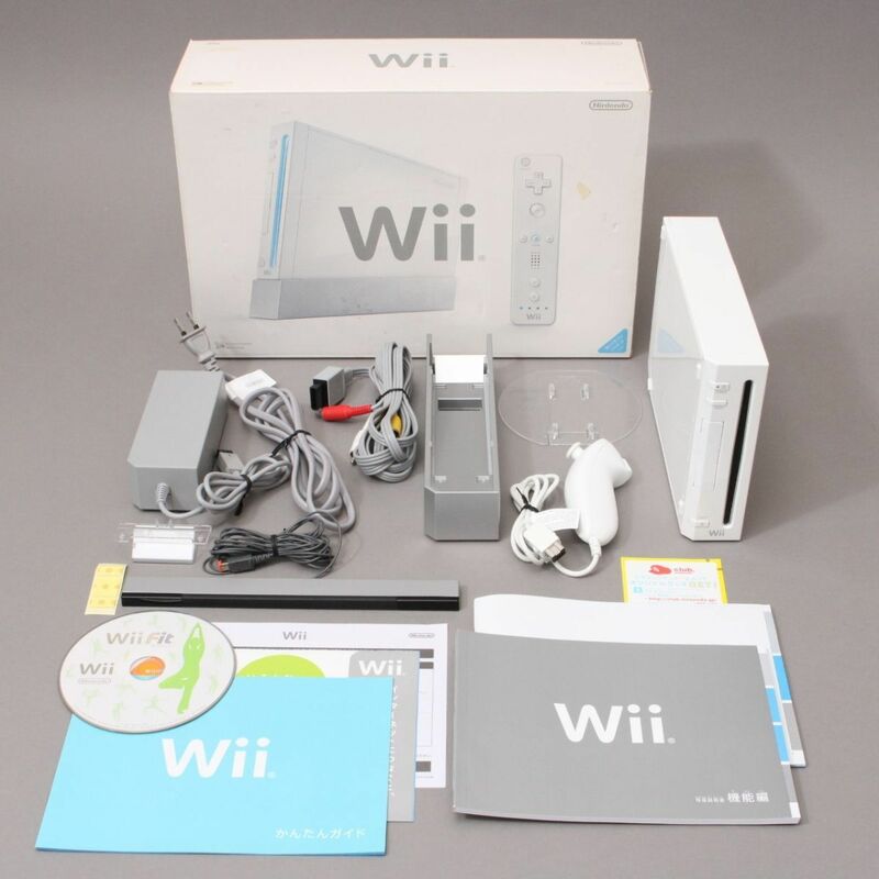 良品 Nintendo ニンテンドー Wii RVL-001 本体 wiifit ソフト ACアダプタ テレビ ゲーム ゲーム機 任天堂 家庭用 ＃80※535/k.c