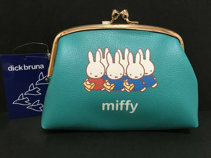 miffy/ミッフィー　がま口ポーチ大☆彡　ミッフィーたくさん　グリーン☆　マルチケース　新品　スモール・プラネット