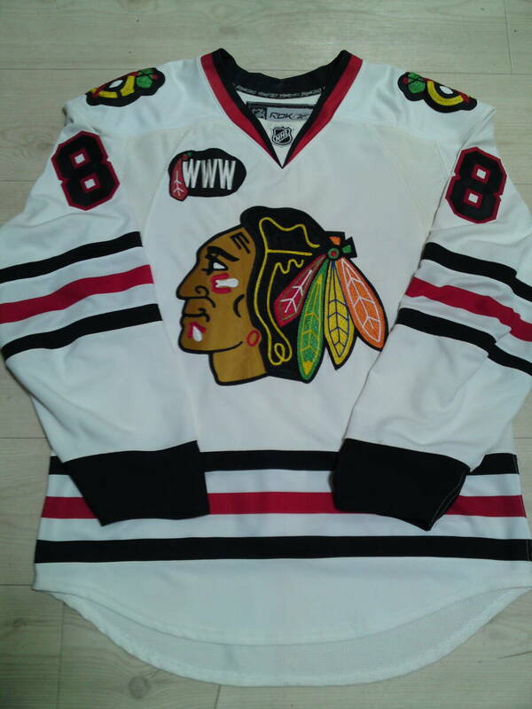 NHL Chicago Blackhawks #88 Patrick Kane REEBOK Authentic jersey with WWW patch