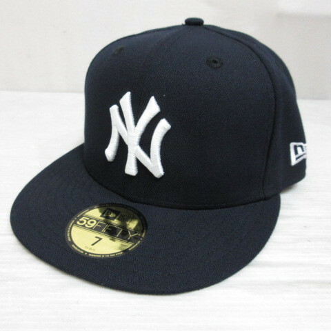 未使用品 ニューエラ NEW ERA 59FIFTY 5950 MLB ニューヨーク ヤンキース ベースボール キャップ 帽子 7 55.8cm ネイビー 正規品 メンズ