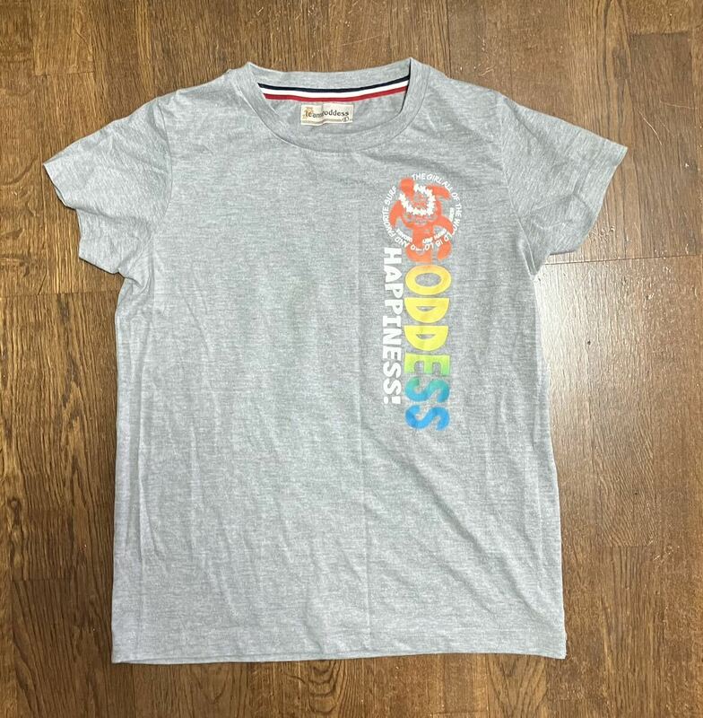 チームゴッデス teamgoddess レディース Tシャツ Lサイズ半袖Tシャツ グレー