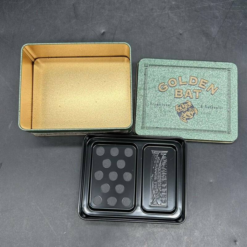 【非売品】タバコ銘柄 GOLDEN BAT ゴールデンバット オリジナル スチール缶灰皿 X3