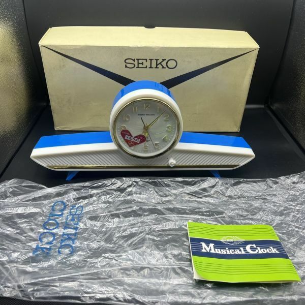 デッドストック　新品　未使用　SEIKO セイコー　MUSICAL CLOCK MD851　置時計 オルゴール付き(テネシーワルツ)昭和レトロ