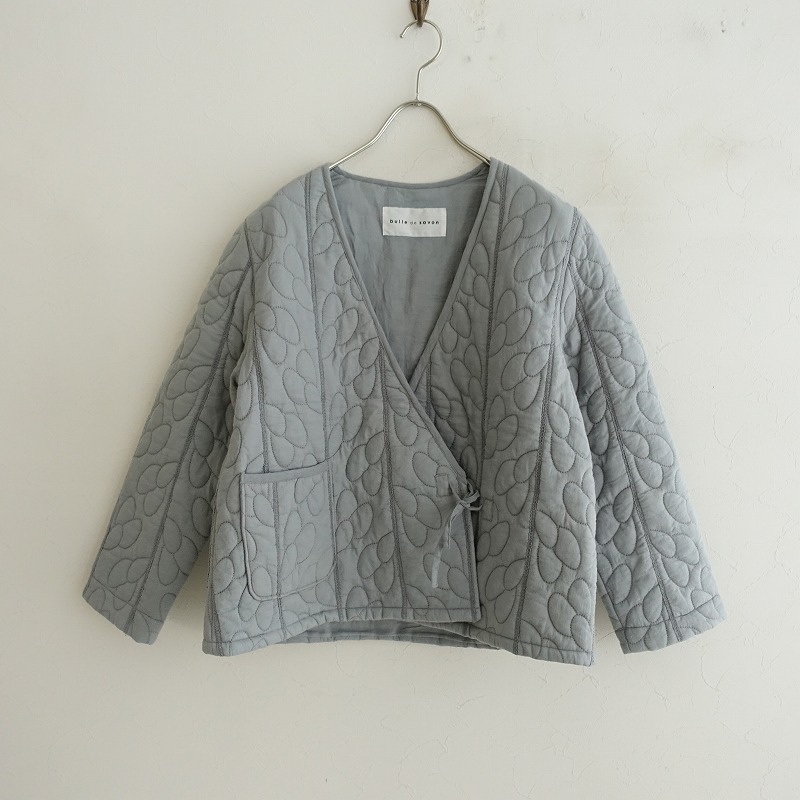 //【定価1.8万】ビュルデサボン bulle de savon *キルティングカシュクールジャケット*Fブルーグレー(jk33-2402-443)【50C42a】