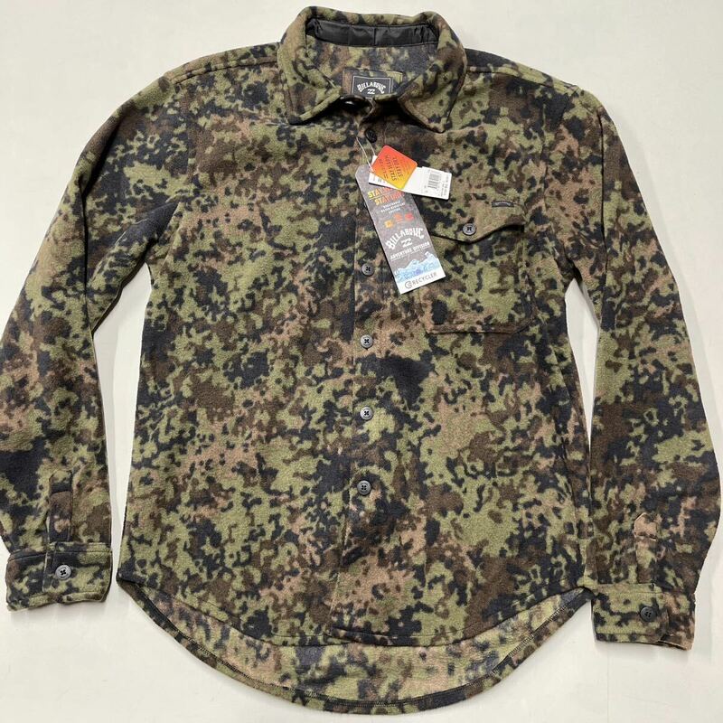 ビラボン BILLABONG メンズ フリース ストレッチ サーフブランド BB012-105 Mサイズ 迷彩 カモ 未使用 STAY WARM STAY DRY 長袖シャツ