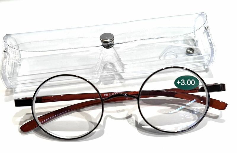 老眼鏡 ＋3.0 丸メガネ　オシャレ　リーディンググラス