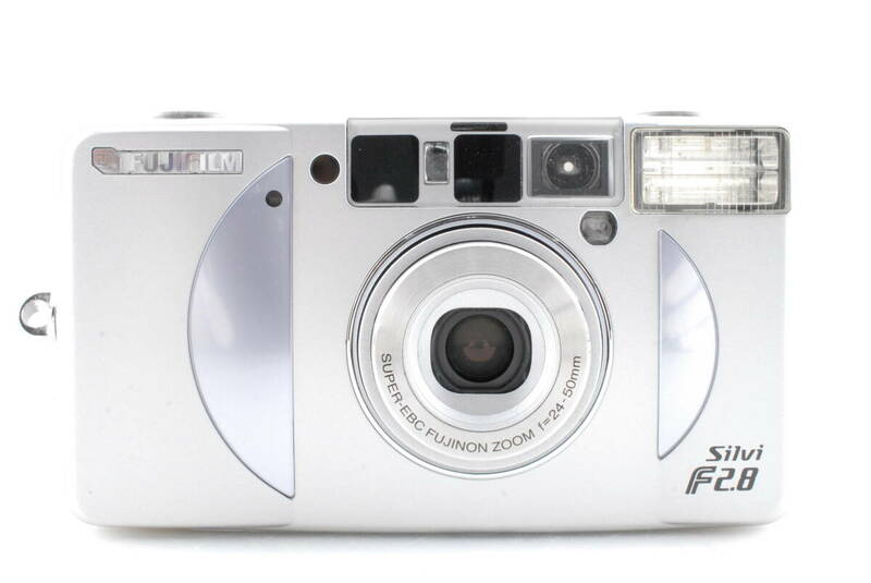 【美品 保障付 動作確認済】 Fujifilm Silvi F2.8 Silver Compact Film Camera w/24-50mm 富士フィルム コンパクトフィルムカメラ #Q6483