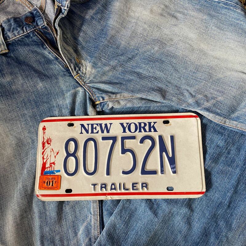New York License Plate」　アメリカ ニューヨーク ナンバープレート トレイラー ヴィンテージ 中古品 USED