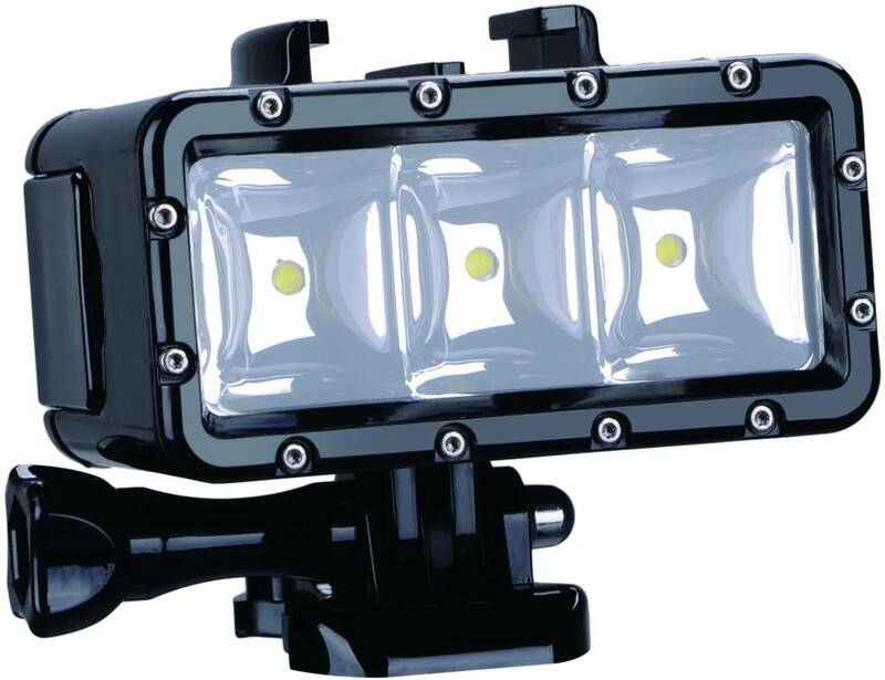 【送料無料】 GoPro対応 45m 防水 アクションカメラ LEDライト 電池2個パック