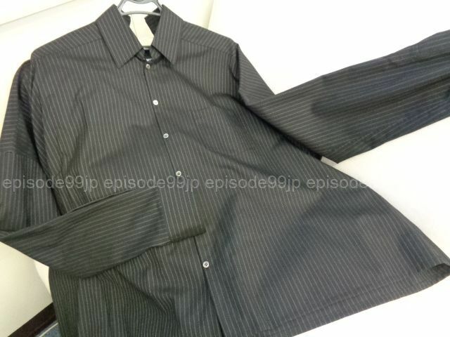 ジュンヤワタナベ　コムデギャルソン　超美品：黒ストライプ 個性が光る変形Yシャツ ユニセックス