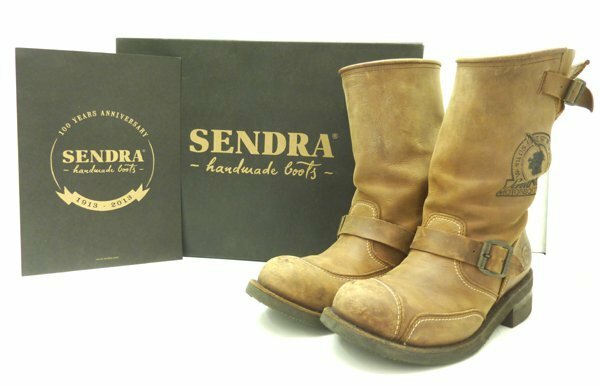 SENDRA/センドラ メンズブーツ エンジニアブーツ バイカーブーツ ベージュ 本革 ベッカム 25.5cm スペイン製